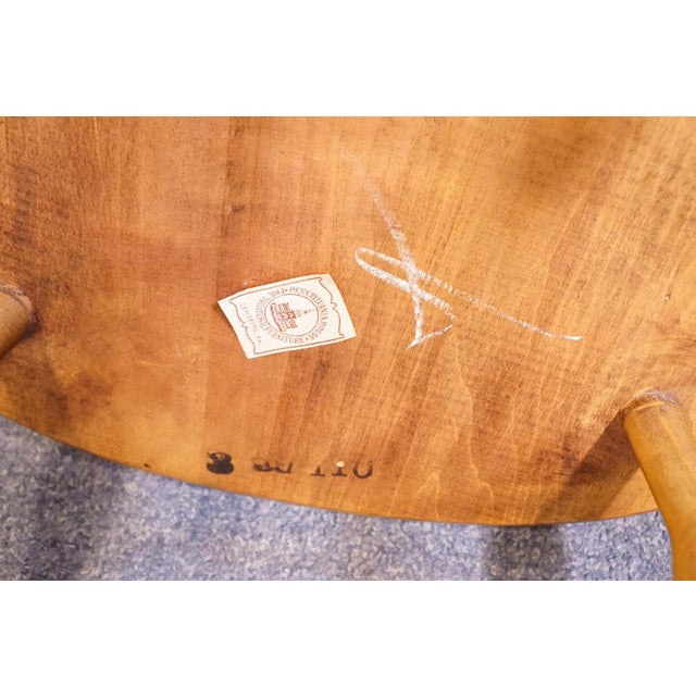 Pennsylvania House Solid Hard Rock Maple Colonial Early American Fiddleback Duxbury Windsor Dining Side Chair For Sale - Image 10 of 12