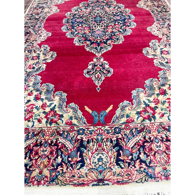 Early 20th Century Antique Persian Laver Kerman Rug, 4' X 7'2" For Sale - Image 5 of 11