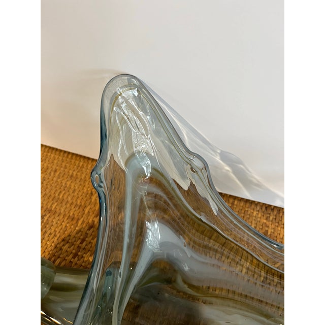 Mid Century Hand Blown Swirl Glass Swan For Sale - Image 10 of 12