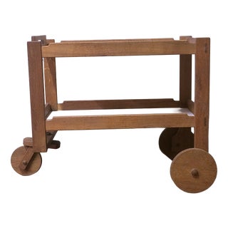 Mid-Century Modern Scandinavian Bar Cart in Oak, 1950s For Sale