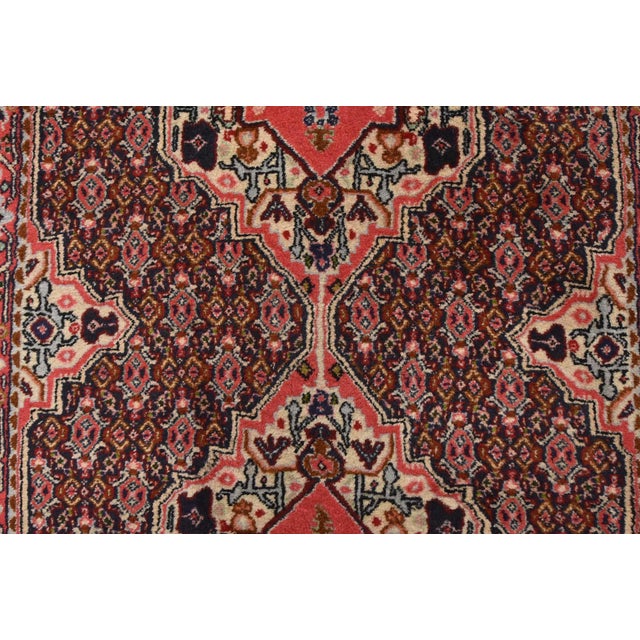 Senneh Runner 2’9” X 13’2” Blue Wool Vintage Tribal Hand-Knotted Oriental Rug For Sale - Image 9 of 14