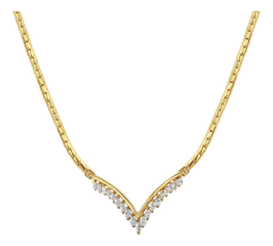 Marquise V Shaped Diamond Bridal Necklace
