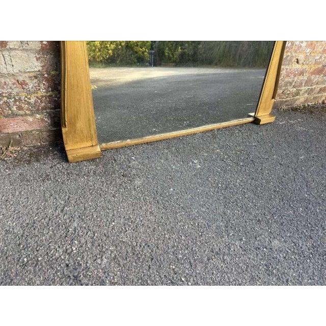 Antique English Carved Wood Gilt Overmantle Mirror, 1800s For Sale - Image 4 of 7