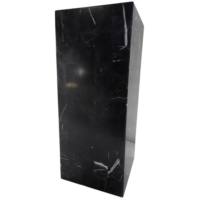 Short Black Marble Square Pedestal For Sale - Image 9 of 9