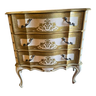 1940s Italian Venetian Hand-Painted and Gilt Chest of Drawers For Sale