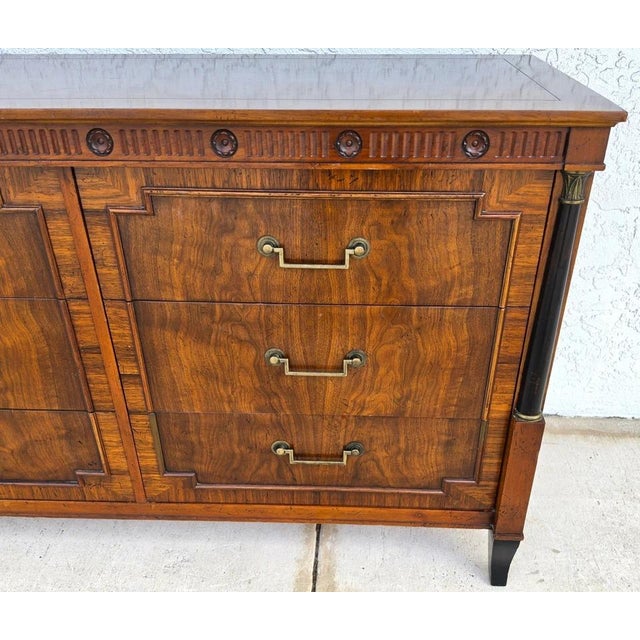Baker Furniture Company Vintage Baker French Empire Directoire Walnut Lowboy Dresser 1960s For Sale - Image 4 of 18