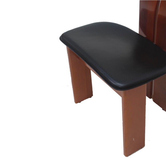 Wood Africa Side Chairs by Afra & Tobia Scarpa for Maxalto, 1970s, Set of 6 For Sale - Image 7 of 14