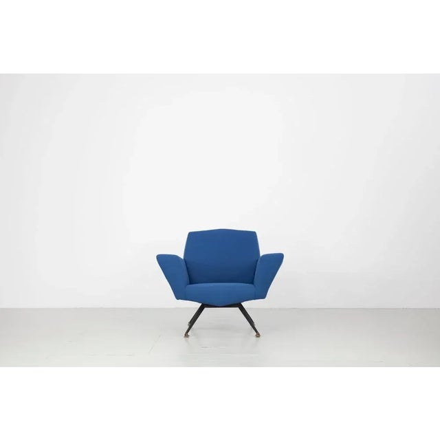 Metal Set of Italian Lounge Chairs in Blue and Violet by Lenzi for Studio Tecnico, 1950s For Sale - Image 7 of 18