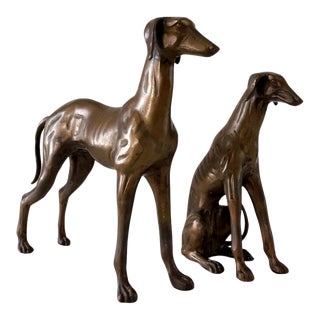 Vintage Bronze Dogs, Greyhounds / Whippets - a Pair For Sale