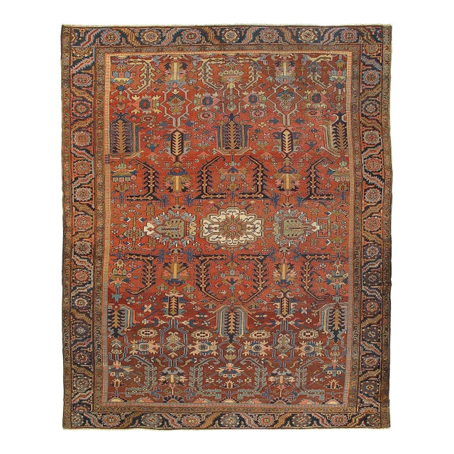 Pasargad DC Rust Antique Serapi Rug For Sale