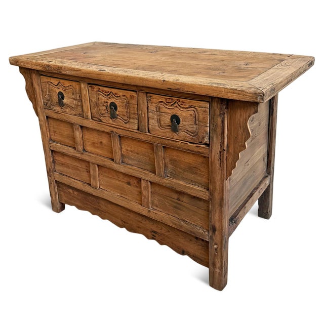Antique Village 3-Drawer Wing Cabinet For Sale In Los Angeles - Image 6 of 9