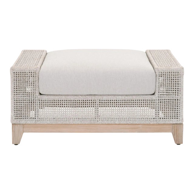 Tropez Teak & Rope Outdoor Ottoman For Sale