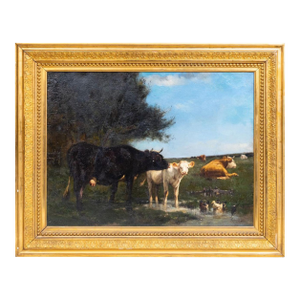1940s Continental School: Landscape With Cows