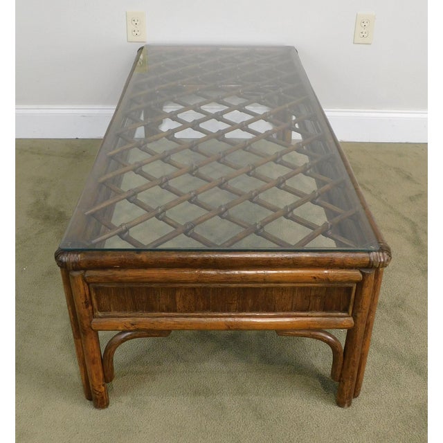 Vintage Rattan Glass Top Coffee Table Chairish