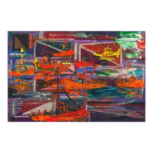 'Fishing Boats' by Pascal Cucaro, Sausalito, North Beach, San Francisco Bay Area Expressionist