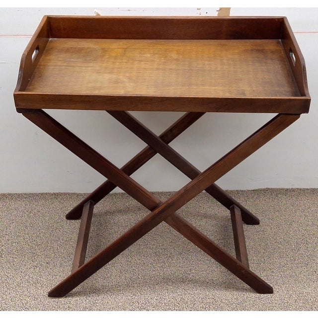 Early 20th Century English Regency Walnut Butler's Serving Tray Table For Sale - Image 9 of 10