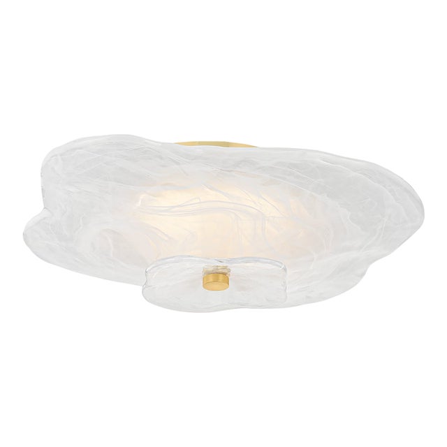Mitzi Starlie 16 in. 1 Light Flush Mount in Aged Brass Finish For Sale