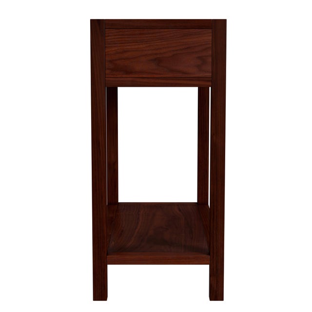 2020s Lark 30 in W Rectangular Wood 1Drawer Nightstand with Lower Open Shelf, Walnut For Sale - Image 5 of 8