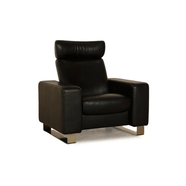 Arion Leather Armchair Black Manual Function For Sale - Image 11 of 11