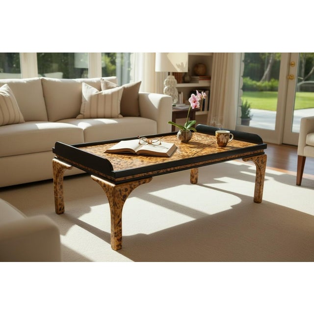 Custom Lacquered Faux-Tortoise Coffee Table. For Sale - Image 14 of 14