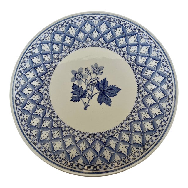 Vintage 1970s Spode Geranium Blue Room Collection Cake Plate For Sale