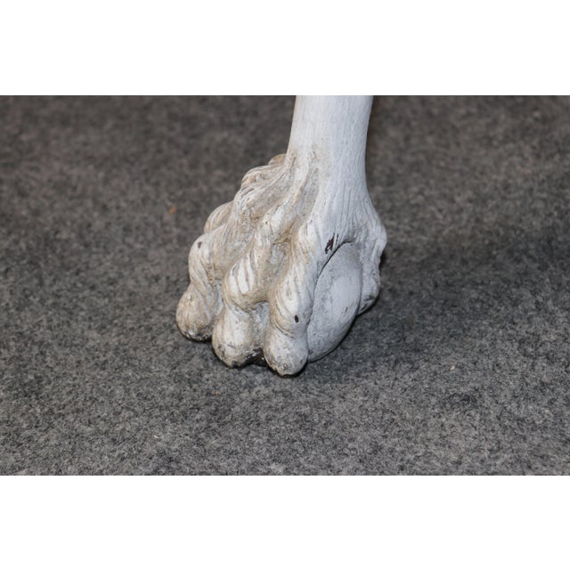 Distressed Painted White Georgian Style Figural Masque Center Table C. 1940s Era For Sale - Image 11 of 12