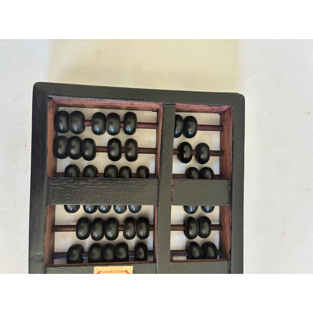 Mid 20th Century Vintage Wood and Brass Abacus With Black Beads For Sale - Image 5 of 9