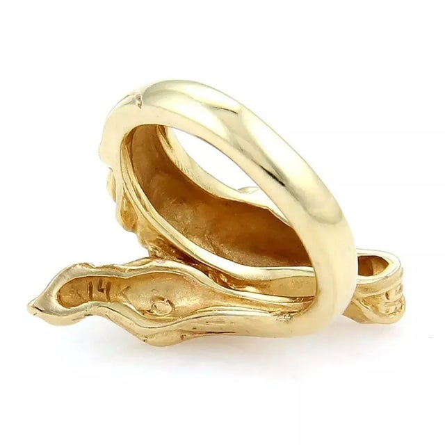 Horse Design Bypass 14k Yellow Gold Ring For Sale In Miami - Image 6 of 7