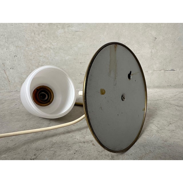 Metal Vintage Brass and Opaline Table Lamp, 1950s For Sale - Image 7 of 10