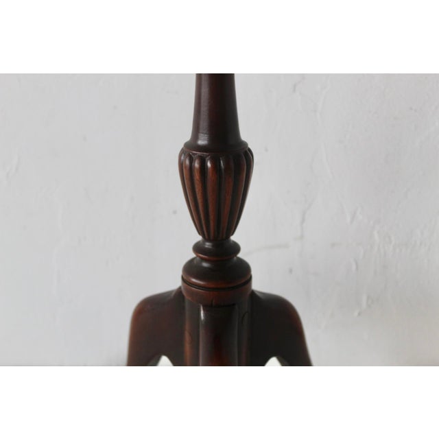 Vintage Georgian Style Mahogany Turned Pedestal Tripod Side Table For Sale - Image 11 of 17