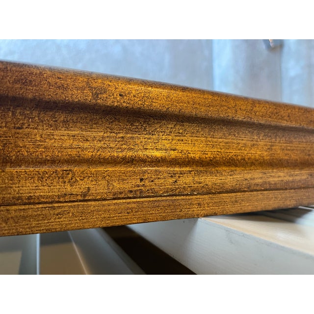 Late 20th Century Heavy Carved Wood Framed Oil Painting of Italian Architectural Scene For Sale - Image 11 of 11