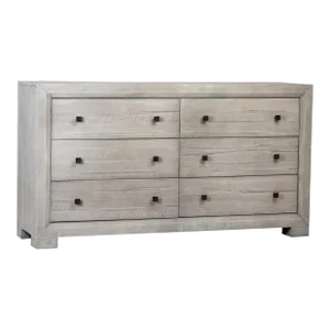 Grey Wash 6-Drawer Wood Dresser