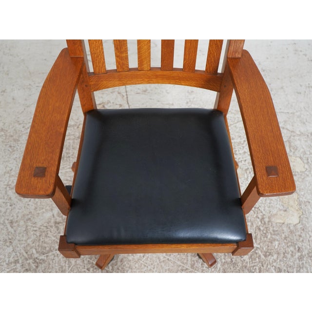 Stickley Arts & Crafts Mission Oak Office Chair For Sale - Image 10 of 18