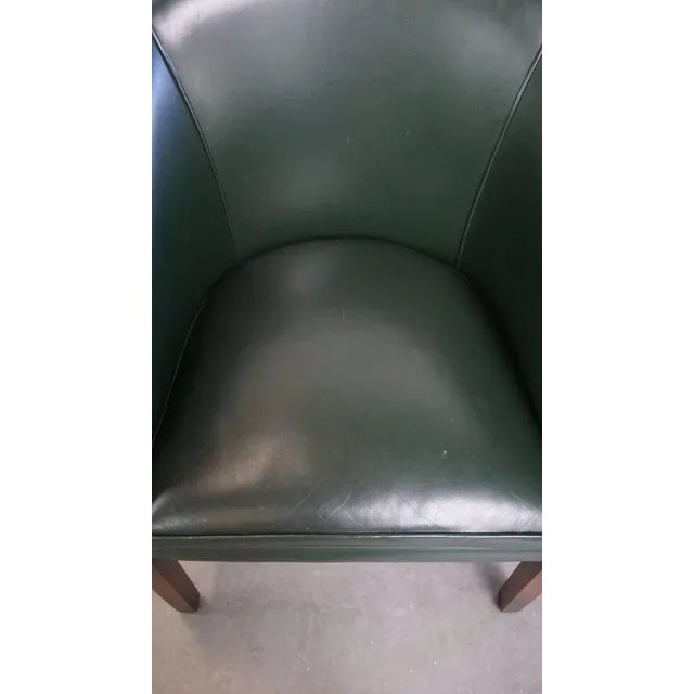 English Green Cowhide and Wooden Chair For Sale - Image 6 of 16