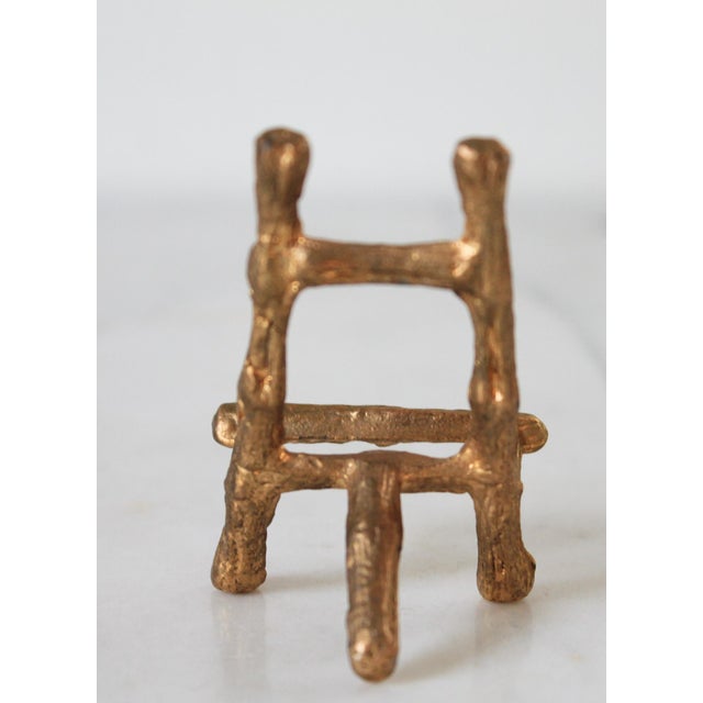 Metal Vintage Miniature Hollywood Regency-Style Brass Faux Bamboo Tabletop Easel For Sale - Image 7 of 12