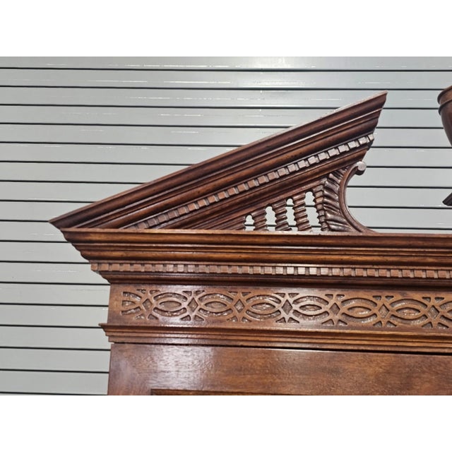 Brown Late 20th Century Baker Historic Charleston Chippendale Mahogany Secretary Desk With Bookcase For Sale - Image 8 of 10