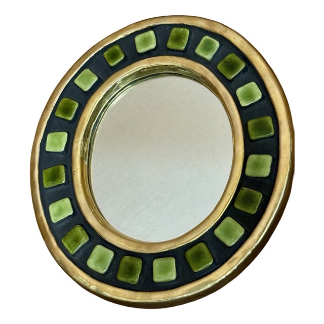 Vintage Ceramic Mirror, France, 1950 For Sale
