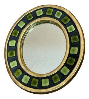 Vintage Ceramic Mirror, France, 1950