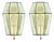 Mid-Century Modern Glass and Brass Wall Sconces from Limburg, Germany, 1960s, Set of 2 For Sale