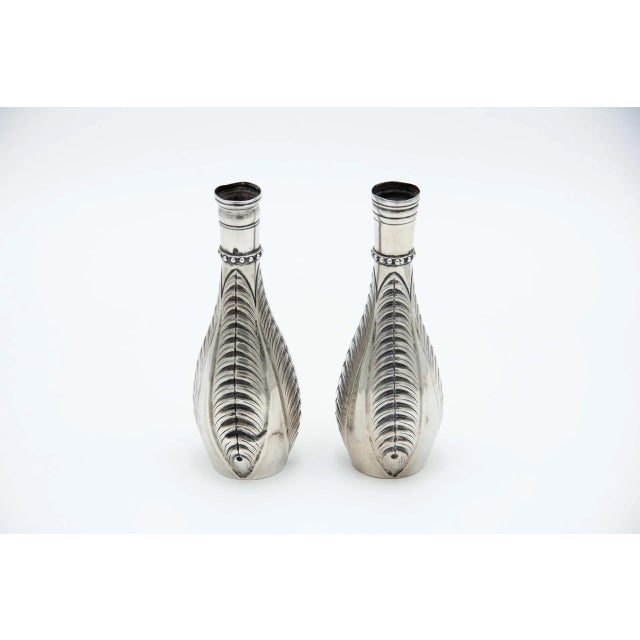 Small Silver Vases with Pearly Reliefs For Sale - Image 4 of 4
