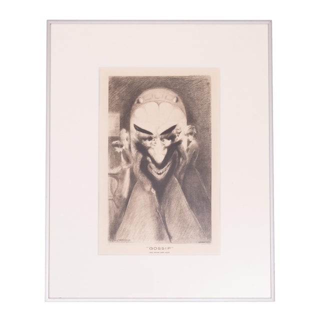 Geo Wotherspoon, Gossip and Satan Came Also, 1900, Paper, Framed For Sale - Image 3 of 8