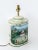 Metal Vintage English Exported Tea Caddy Hand-Painted Rural Landscape With Pagoda Table Lamp For Sale - Image 7 of 11