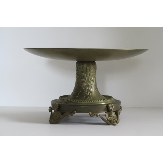 Late 19th Century 1890 Victorian French Solid Bronze Neoclassical Tazza For Sale - Image 5 of 7