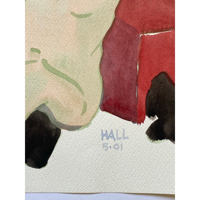 Abstract Original Watercolor Painting of a Male Nude by Jon Hall 2001 For Sale - Image 3 of 5