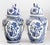Delft Large Mid-Century Dutch Delft Lidded Ginger Jars Vases - A Pair For Sale - Image 4 of 14