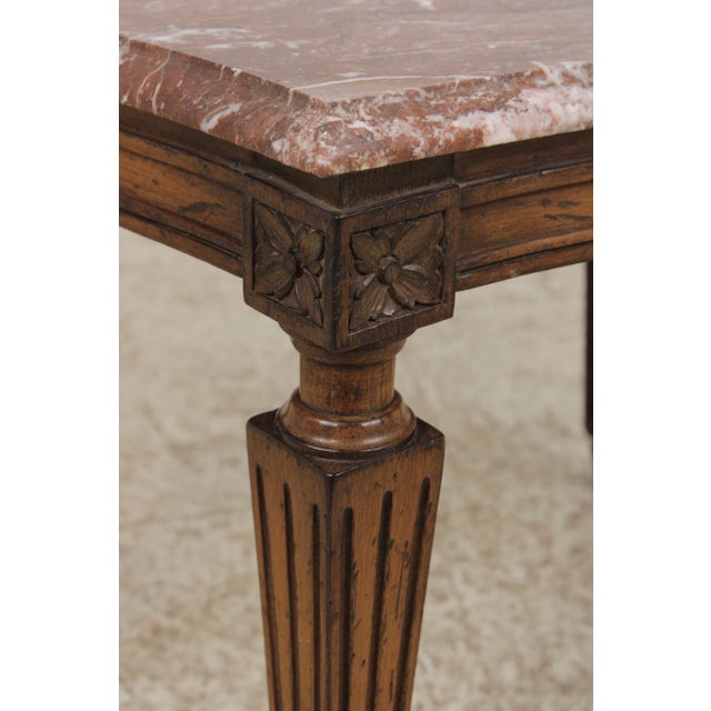 Pair Vintage Italian Neoclassical Marble Top Occasional Tables For Sale - Image 13 of 15