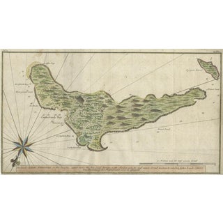 Handcolored Map of Isle De Juan Fernandes Robinson Crusoe Island, Chili, 1763 For Sale