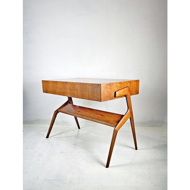 Mid-Century Handmade Wood Desk, Italy, 1950s For Sale - Image 9 of 15