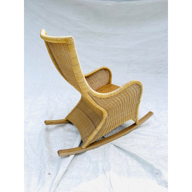 1990s Contemporary Lloyd Flanders Wicker Patio Rocking Chair, Attributed For Sale In New York - Image 6 of 6