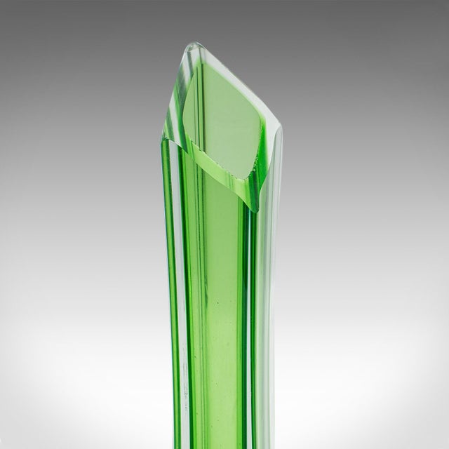 Green Small Vintage Single Stem Vase, Scandinavian, Glass, Posy Sleeve, Mid Century For Sale - Image 8 of 9